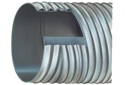 Double wall corrugated steel pipe with smooth interior liner for storm sewer applications