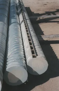 Slotted corrugated steel storm sewer drainage pipe used for roadway and subsurface drainage