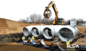 corrugated steel pipe detention system large volume detention system