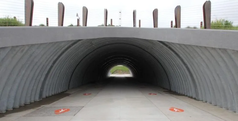 underpass structure pedestrian path buried bridge