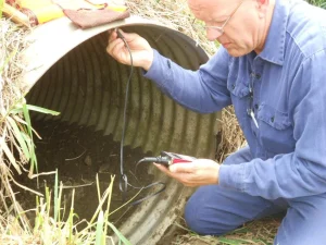 Corrugated steel pipe service life study field performance inspection of drainage infrastructure.