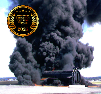 corrugated steel aircraft fire training structure NCSPA Resiliency Project of the Year