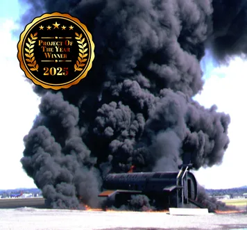 corrugated steel aircraft fire training structure NCSPA Resiliency Project of the Year