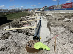 Race track drainage system installation at the Milwaukee Mile Speedway.
