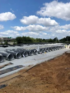 underground corrugated metal detention system