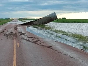 TrueNorth Steel - 2025 POY Submission 4 of 5 - Image 1 Flood-damaged roadway in Turner County, South Dakota, following historic rainfall and culvert failure.