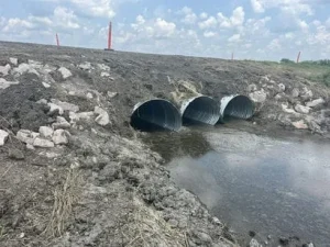 TrueNorth Steel - 2025 POY Submission 4 of 5 - Image 2_resized Corrugated steel culverts installed as part of an emergency roadway repair project.