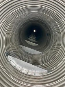 Custom fish passage structure designed to improve fish habitat connectivity.