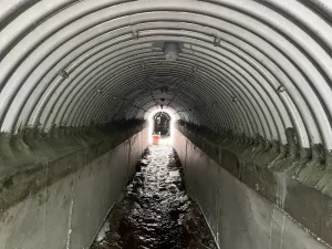 historic brick tunnel during culvert rehabilitation project