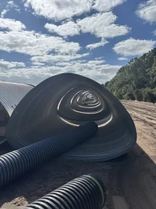 FDOT SR91 (2) Large Aluminized Type 2 corrugated steel pipe-arch awaiting installation along SR-91 in Palm Beach County.