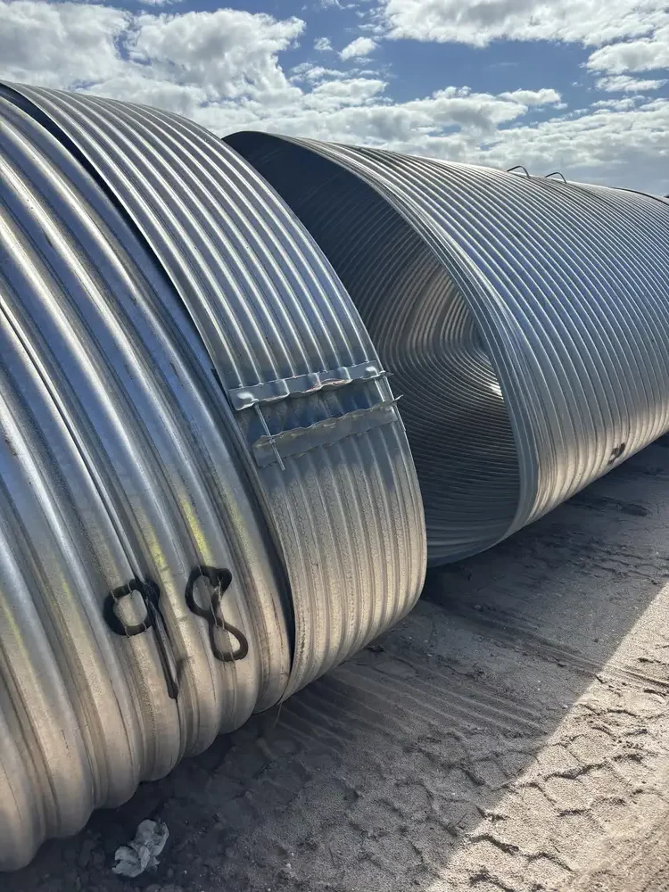 Large Aluminized Type 2 corrugated steel pipe-arch awaiting installation along SR-91 in Palm Beach County.